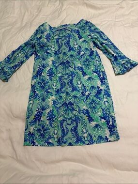 Lilly Pulitzer Seafoam and Blue Printed Shift Dress